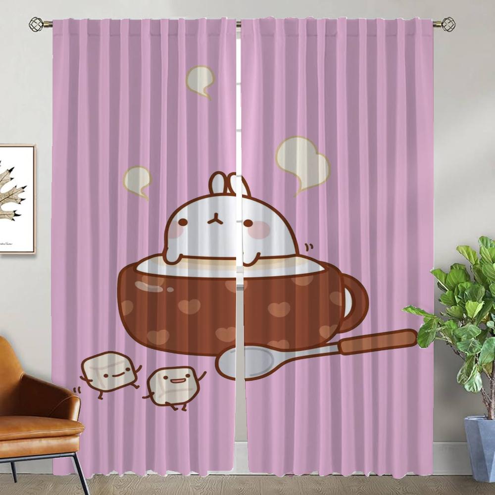 Anti-mosquito Kitchen Curtains for Bedroom Molang Blackout Curtain for Room 2 Panel Shades Partition Home Interior Curtains