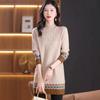 Mid-length Knitted Sweater for Women Half Turtleneck Sweater Thick Pullover Loose Top