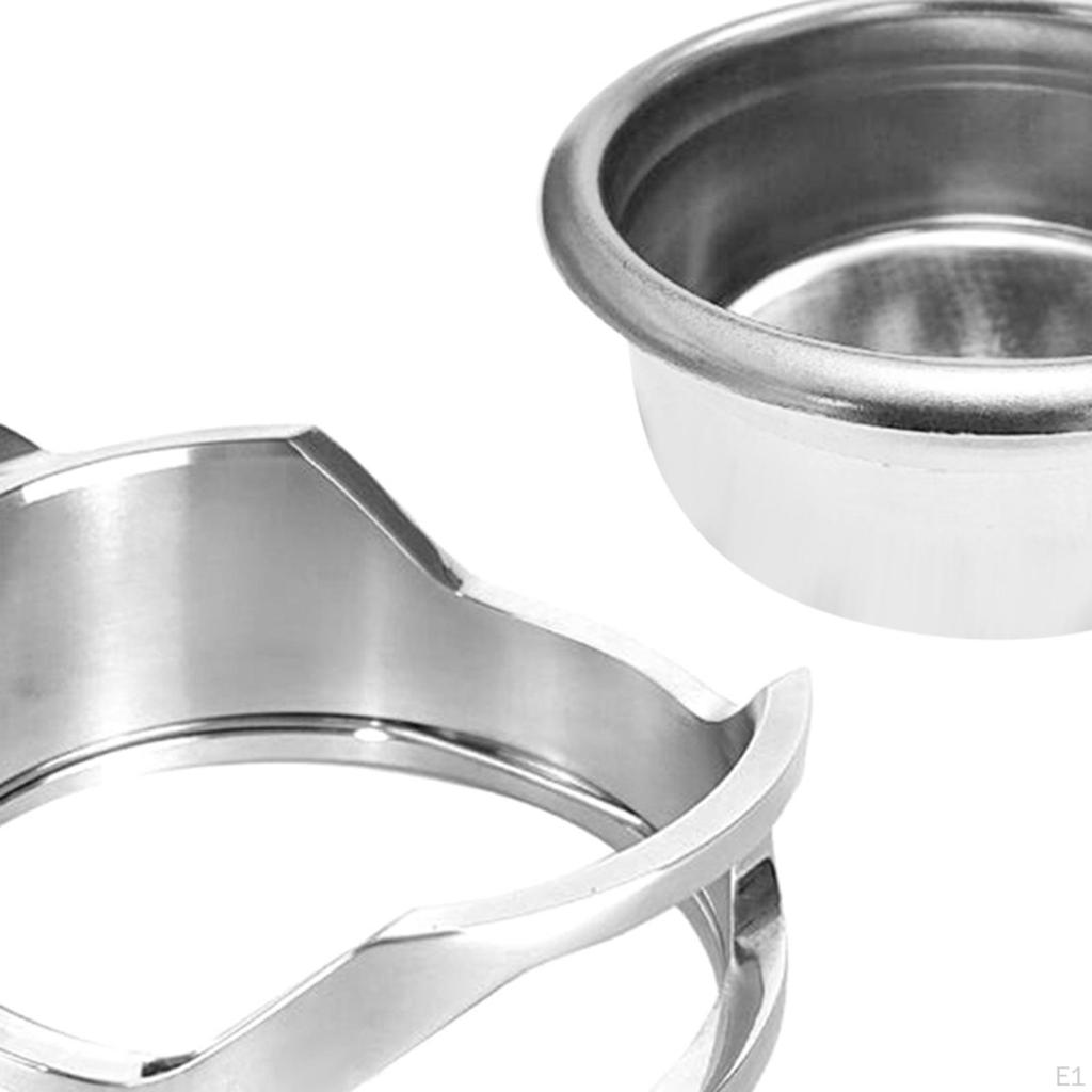 58mm Bottomless Portafilter Head with Filter Basket for E61 Machine, Easy to Clean, Durable Coffee