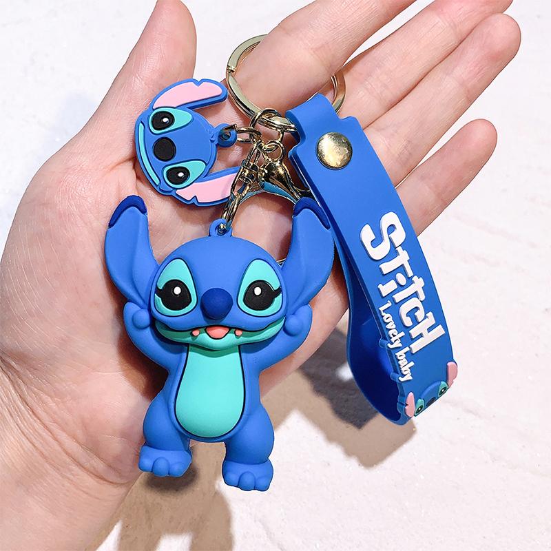 Anime Lilo & Stitch Keychians Cute Stitch Angel Pendant Keychain Cartoon Car Keyring Ornament Toy Gifts For Unisex