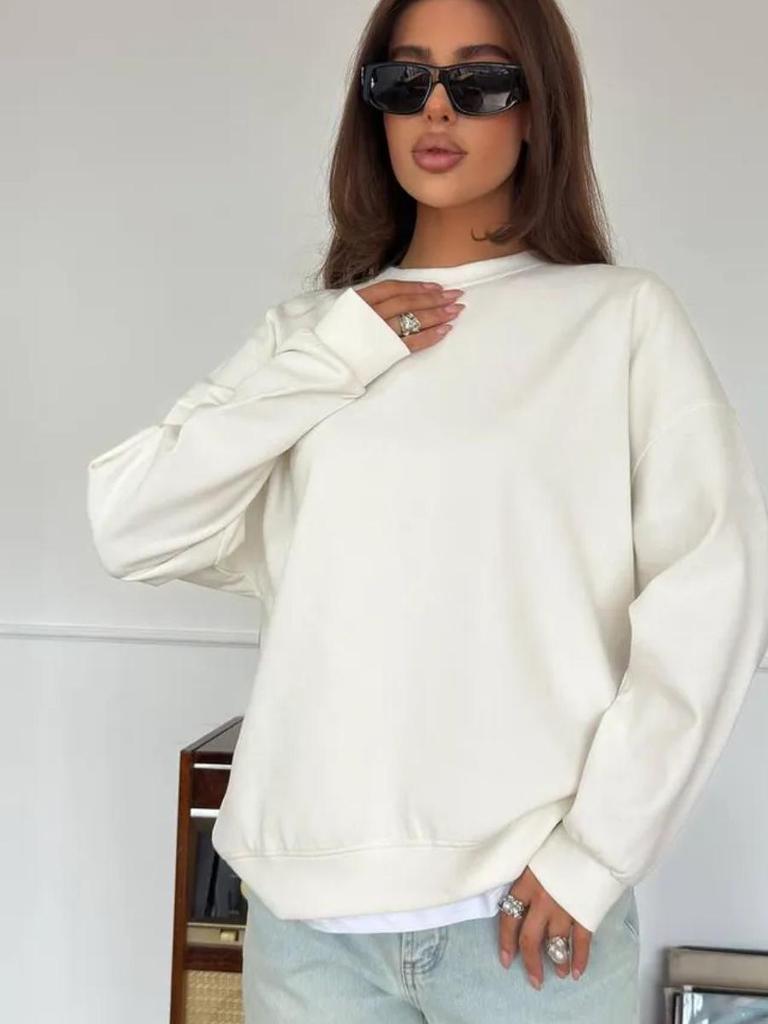 2025 A/W Stylish Thick Round Neck Sweatshirt, Versatile Commuter Lazy Style with Personalized Design