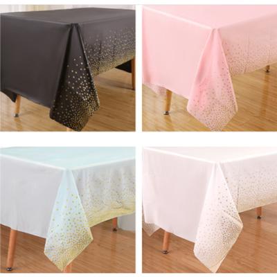 Toalha de mesa descartável com bolinhas douradas, capas de mesa com decorações retangulares, para coquetel de aniversário de formatura