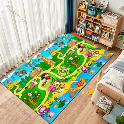1 Stück Magischer Märchenmuster Teppich für Wohnzimmer Schlafzimmer Sofa Kreative Fußmatte Heimdekoration Kinderaktivitätsbereich Teppiche