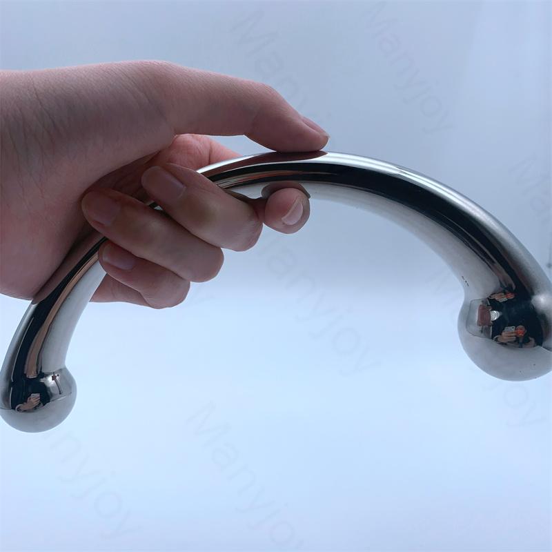 Double Ended Stainless Steel G Spot Massage Stick Pure Metal Penis G-Spot Stimulator Anal Plug Dildo Sex Toys for Women Men