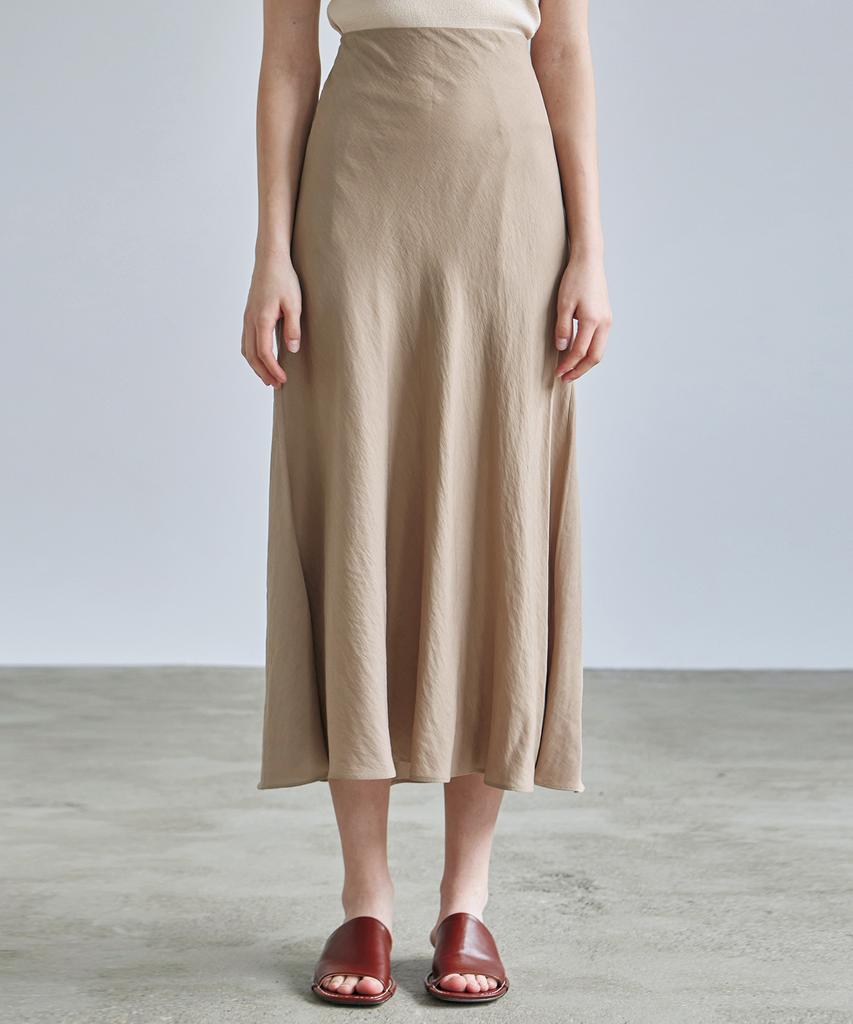 Nigaennikol Satin Long Skirt_Beige