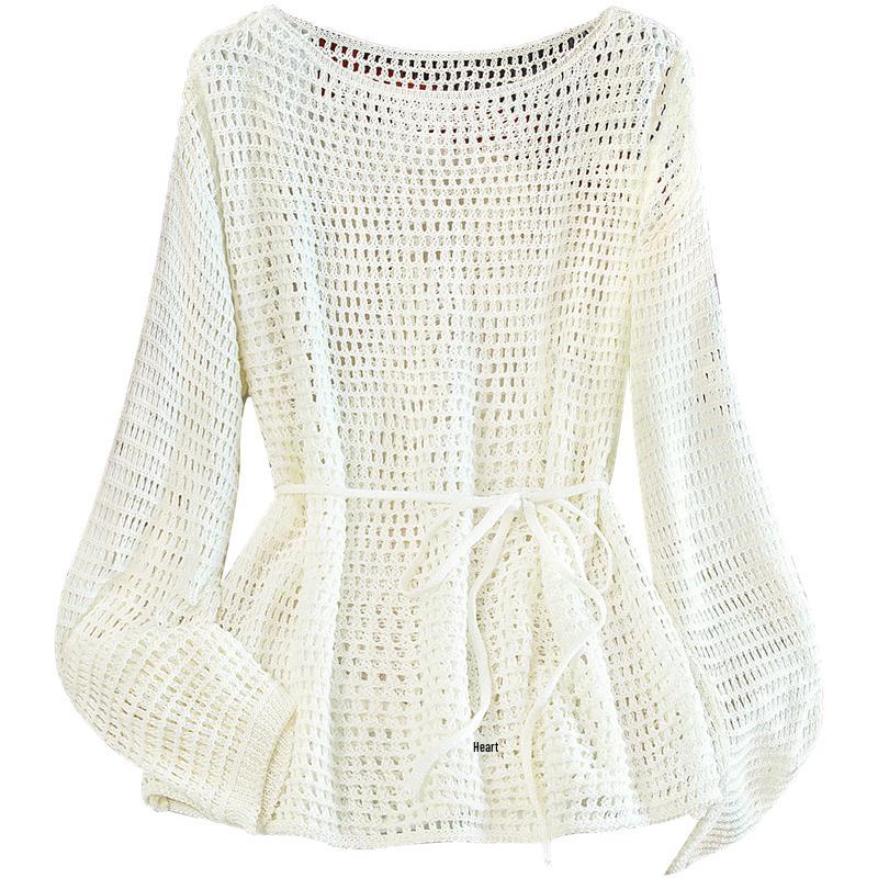 

Women s Loose Fit Round Neck Pullover Knit Top One Size