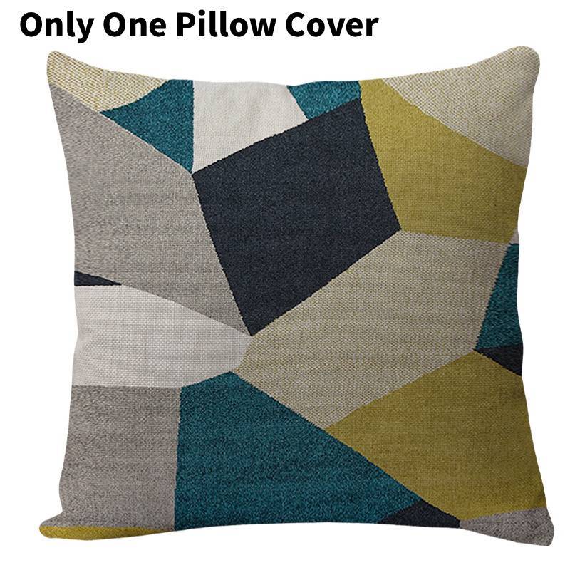 Geometric Linen Pillow Cover For Living Room Sofa Decor With Vintage Design