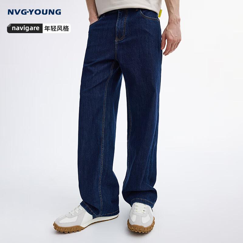Navigare Men s Loose Straight-Leg Jeans 185/88A(36)