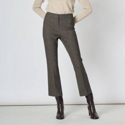 Bootcut Pattern Pants With Back Banding B4w9p373