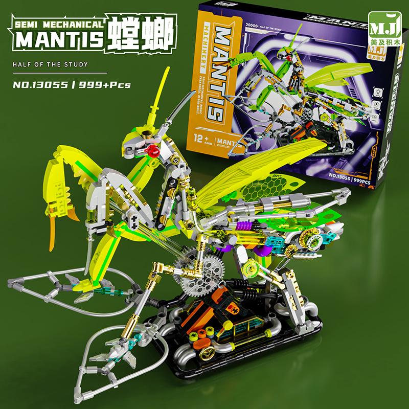 Cool Octopus Building Blocks Beatles Shark Mantis Crocodile Eagle Machinery MOC Animal Insect Model Bricks Figure Toy For Kids