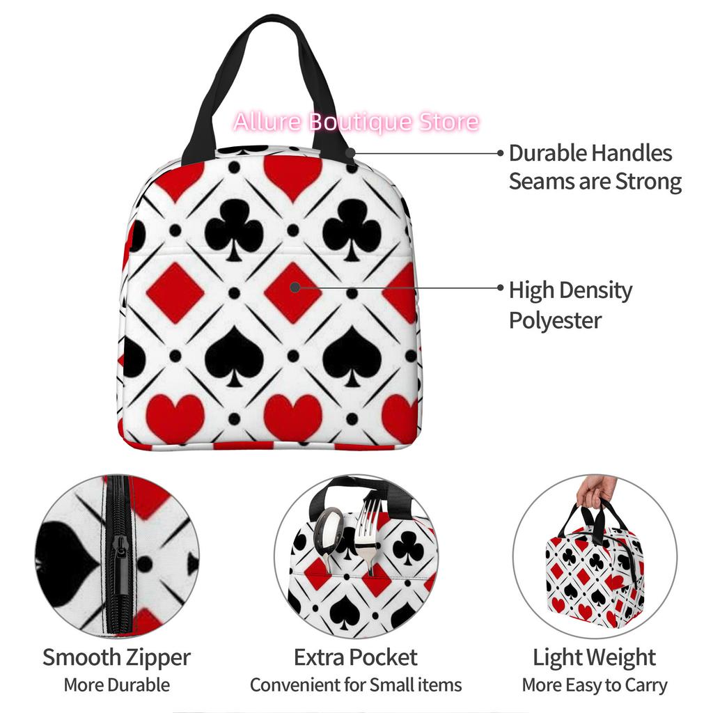 1pc a Thermal Bag Featuring a Playing Card Design, Suitable for Insulation Purposes. It Is Not Intended for Direct Food Contact