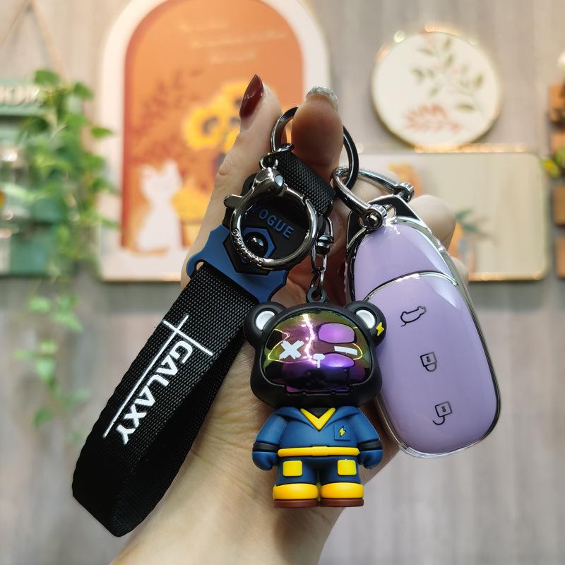 Unisex High-End Key Case: Custom L9 Car Remote Control Protective Shell with Keychain