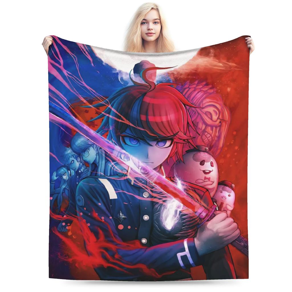 Eito HUNDRED LINE Knitted Blankets Flannel Last Defense Academy Lightweight Throw Blankets for Outdoor Travel Bedspread