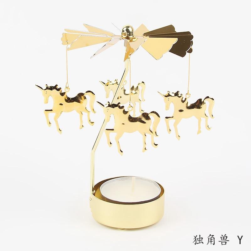 1pc Metal Hot Rotating Candle Holder Christmas Rotating Candle Holder Dinner Party Wedding Party Candle Holder Decoration Gift