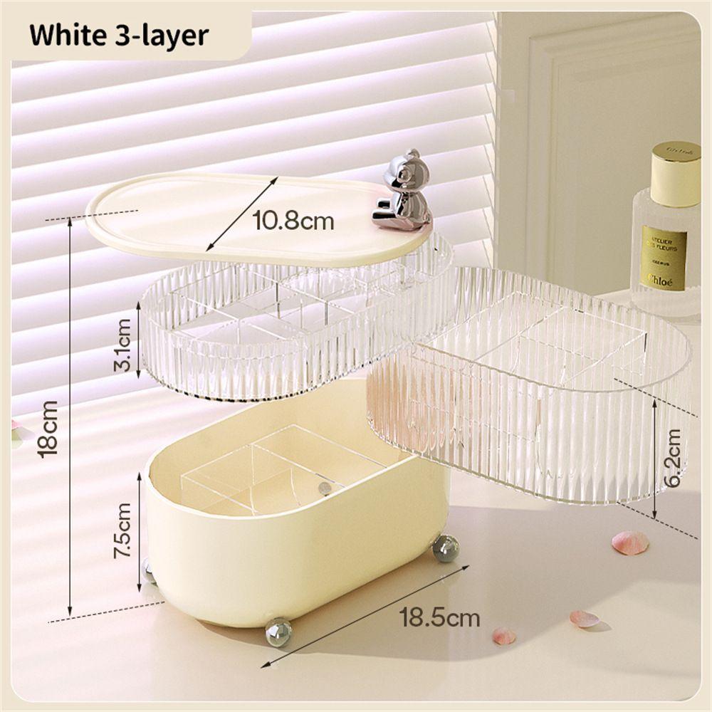 Desktop Storage Box Light Luxury Home and Daily Necessities Jewelry Sundries Dust-proof and Moisture-proof with Cover Rotating Cosmetics Storage