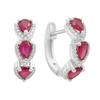 Silver Earrings with a Natural Ruby 4.193ct, Cubic Zirconias (2205159)