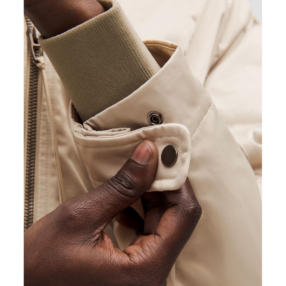 Lululemon Taffeta Removable Hood Long Jacket  Slnsh Collection Mojave Tan