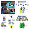 Rainbow Friend 2 Birthday Party Set Decorate With Vibrant Rainbow Theme Includes Cake Topper, Balloons, And More!