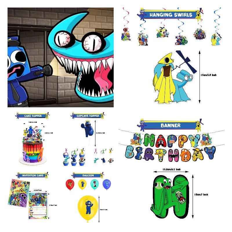 Rainbow Friend 2 Birthday Party Set Decorate With Vibrant Rainbow Theme Includes Cake Topper, Balloons, And More!