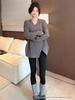 White Irregular Split Long Sleeve Women's Mid-Length Fleece T-Shirt for Spring, Autumn, and Winter