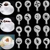 16pcs Kitchen Cake Latte Foam Tool Decorating Coffee Art Stencils Cappuccino