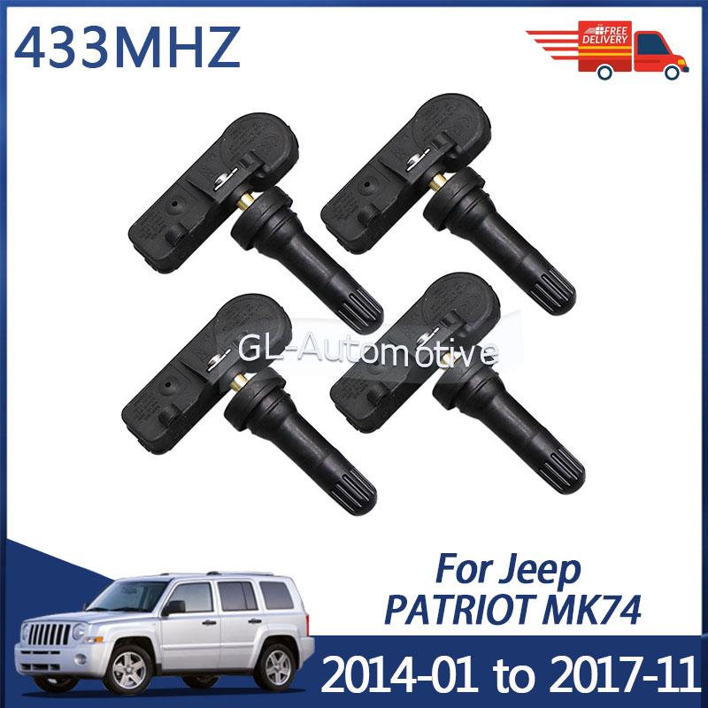 4PCS 56029481AB 433MHZ Tire Pressure Monitoring Sensor TPMS Sensor For Jeep Patriot MK74 2014-01 to 2017-11 For Jeep Patriot