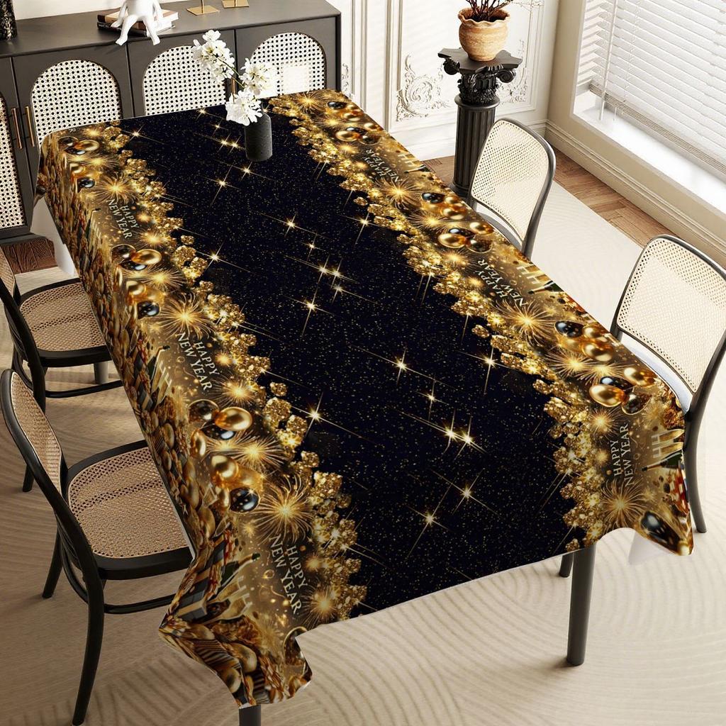 Happy New Year 2026 Tablecloth, Atmospheric Photo Backdrop, Home Decor Placemat, Nordic Style Cover Cloth