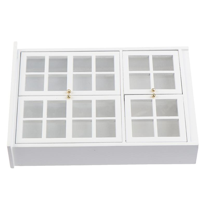 1:12 Dollhouse Miniature White Wood Cupboard Shelf Furniture Model