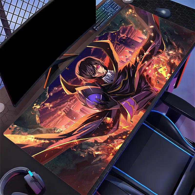 Code Geass Lelouch Emperor Outfit Anime Large Mouse Pad, Purple Gradient Background Gaming Desk Mat