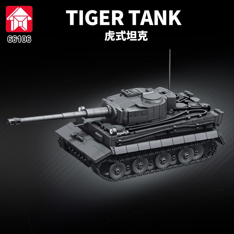 Armored Vehicle Blocks Military Army Tiger Tank Model Educational Bricks Building Toy for Christmas Gifts Ornaments