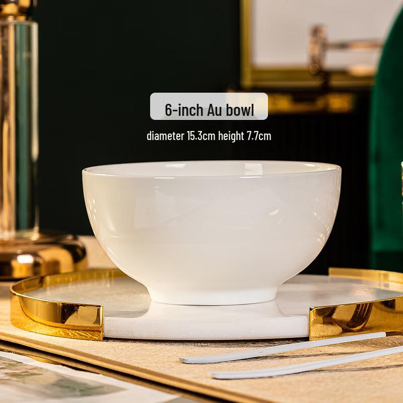 Pure White Bone China Ceramic Rice Bowl