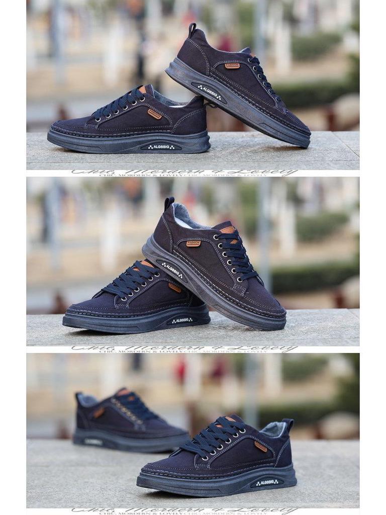 Herren 2025 Atmungsaktive Canvas Skate Schuhe - Geruchsresistent, Weiche Sohle, Abriebfest, Vielseitiges Freizeit-Schuhwerk.