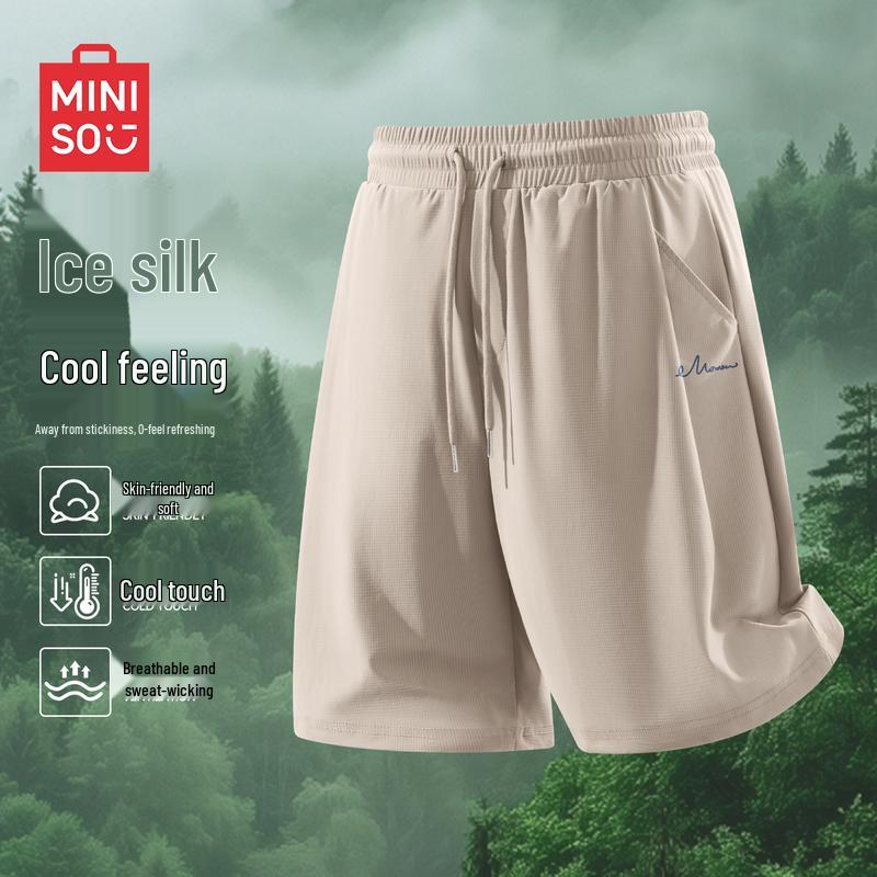 MINISO Men's Ice Silk Quick-Dry Casual Sports Shorts