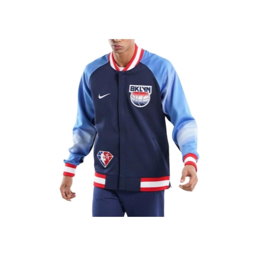 Nike NBA Brooklyn Nets Showtime Mixtape Edition Bunda Dri-FIT Námořnická modrá/Červená/Bílá Pánské Streetwear DB2437-419