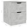Nightstand Concrete Gray 40 x 40 x 50 cm Particleboard