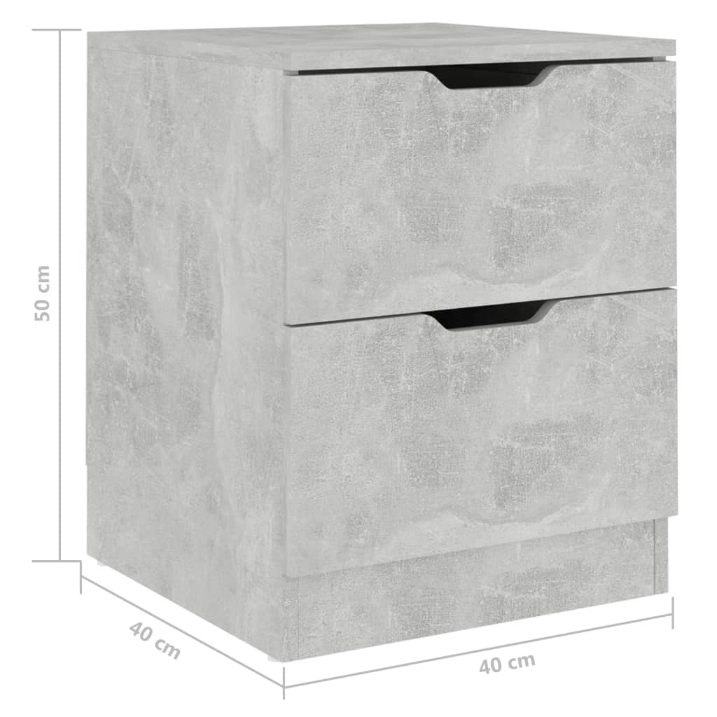Nightstand Concrete Gray 40 x 40 x 50 cm Particleboard