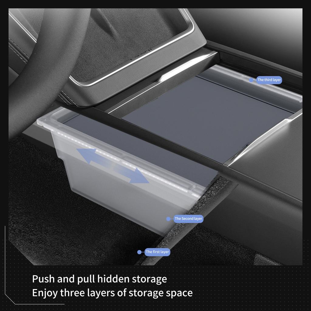 for Tesla Model Y Juniper/Model Y L 2025 2026 Car Storage Box Accessories Center Console Armrest Double-layer Storage Organizer