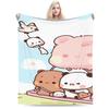 Bubu and Dudu Kawaill Couple Bears Blanket Fleece Cozy Super Soft Throw Blanket for Sofa Bedding Throws