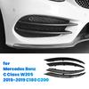 4Pc Front Bumper Lip Splitter Trim Strips Fog Lights Grille Spoiler For Mercedes Benz C Class W205 2015- C180 C200