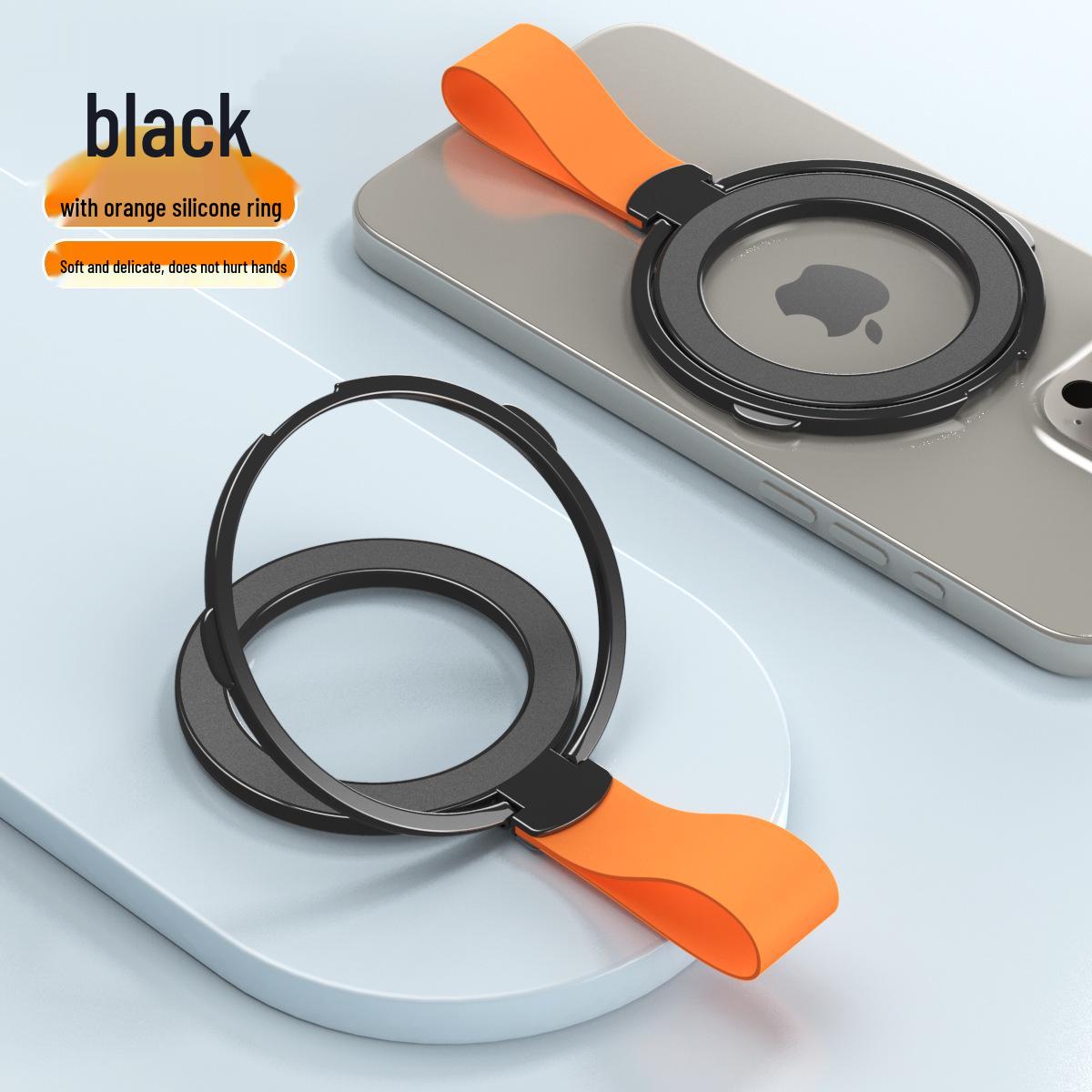 

Magnetic Desktop Phone Stand with 360° Rotating Finger Ring for Binge-Watching and Lanyard Attachment