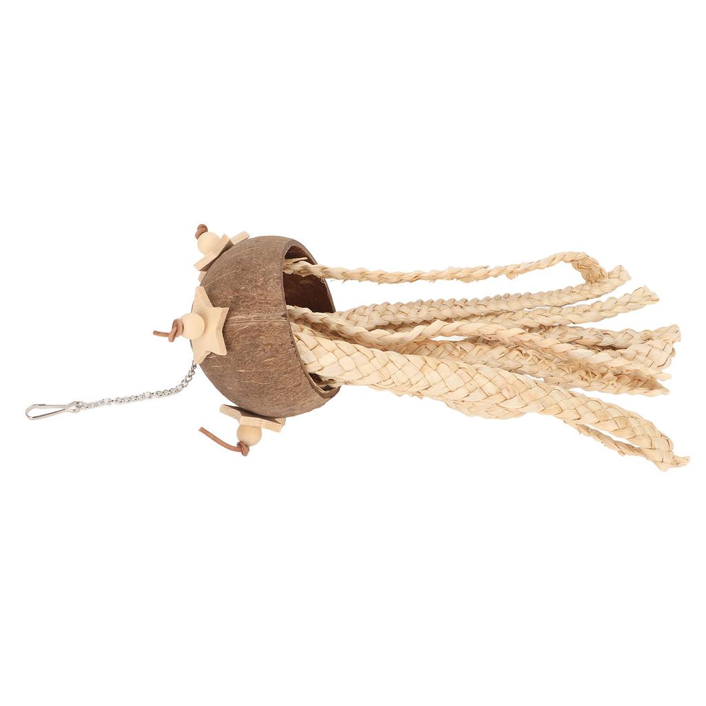 Coconut Shell Shredding Parrot Toy Safe Chewing Bird Shredding Toys for Bird Cage Hanging