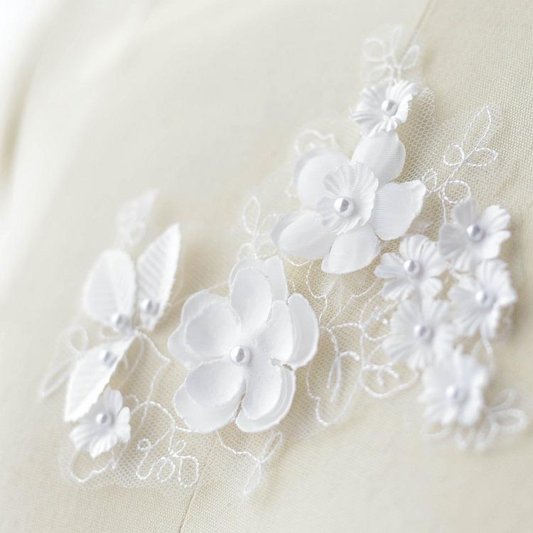 3D Three-Dimensional Beads, Lace Flower Slices, Wedding Dress, Veil, Handmade Diy Accessories, Bags, Decorative Materials, White.