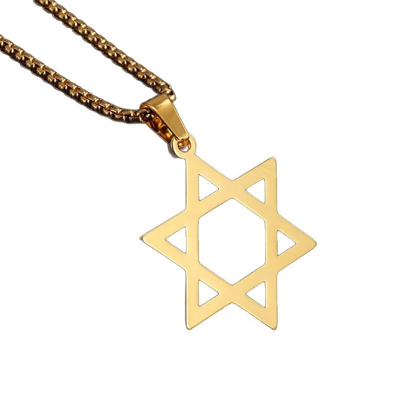 Klassische Schlichte Jüdische Anhänger Davidstern Halskette Modische und Lässige Accessoires für Männer und Frauen