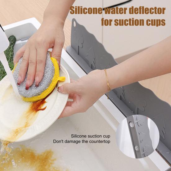 Silicone Tree Sink Splash Guard with Suction Cups Vegetable Washing Water Splash Protector Kitchen Countertop Anti-Splash Board