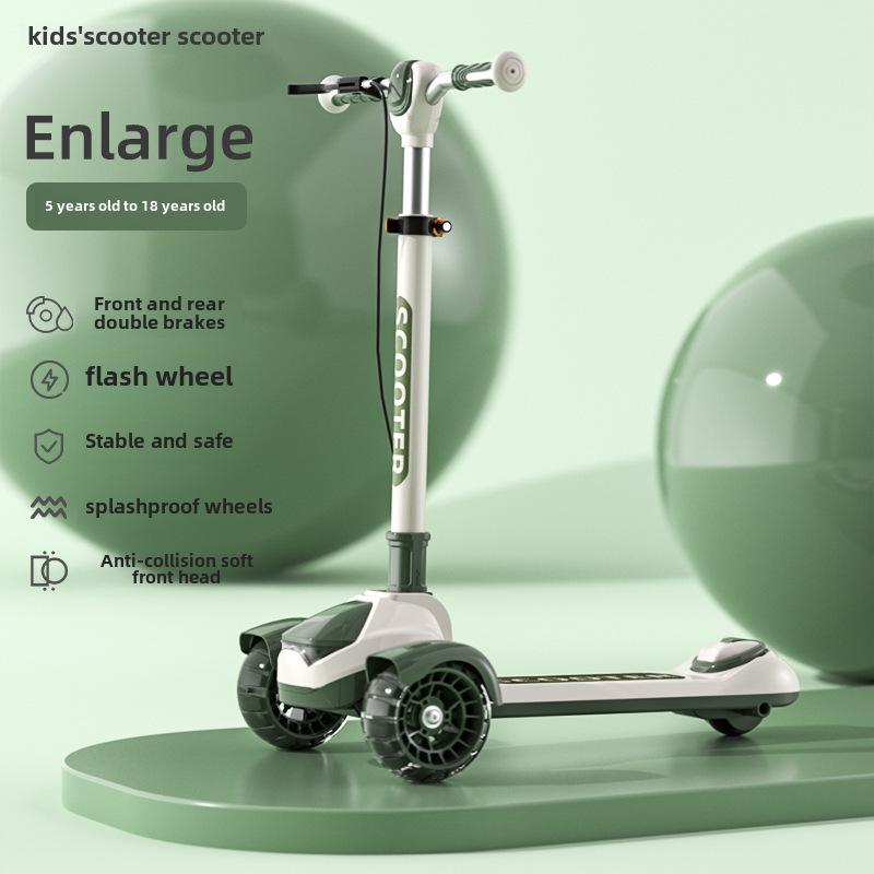 Flashing Three-Wheeled Foldable Kids Scooter for Teens