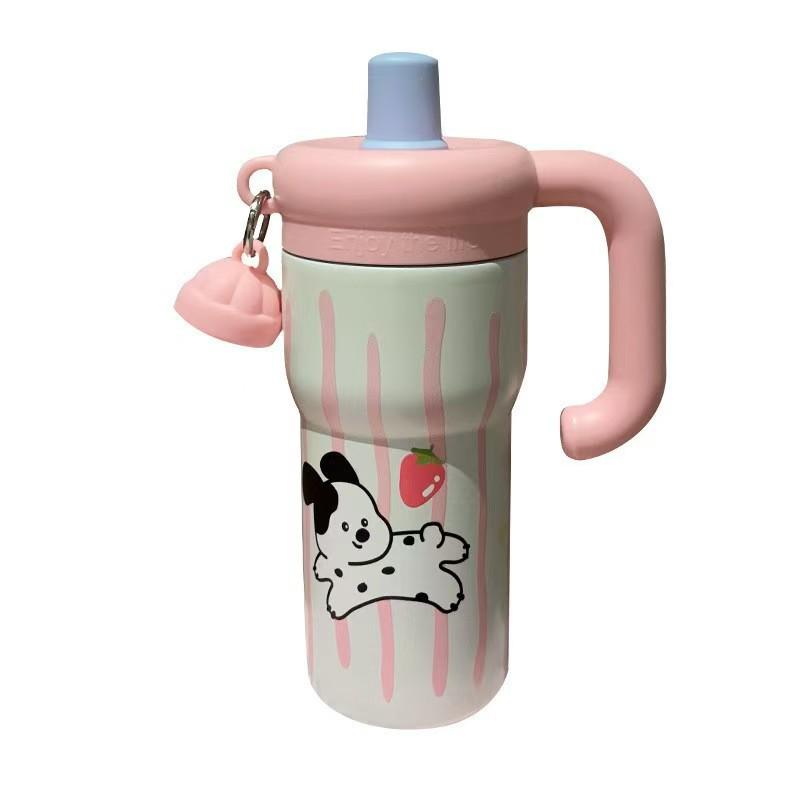 Creative Kitten Thermos Cup: Portable, Large Capacity, Cute Design with Handle for Girls