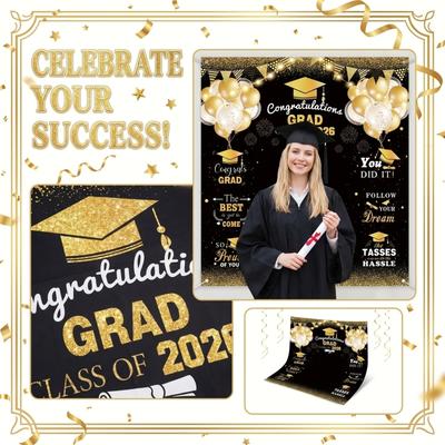 Graduation Party Background Cloth Hanging Flag Decoration Background Photo Flag