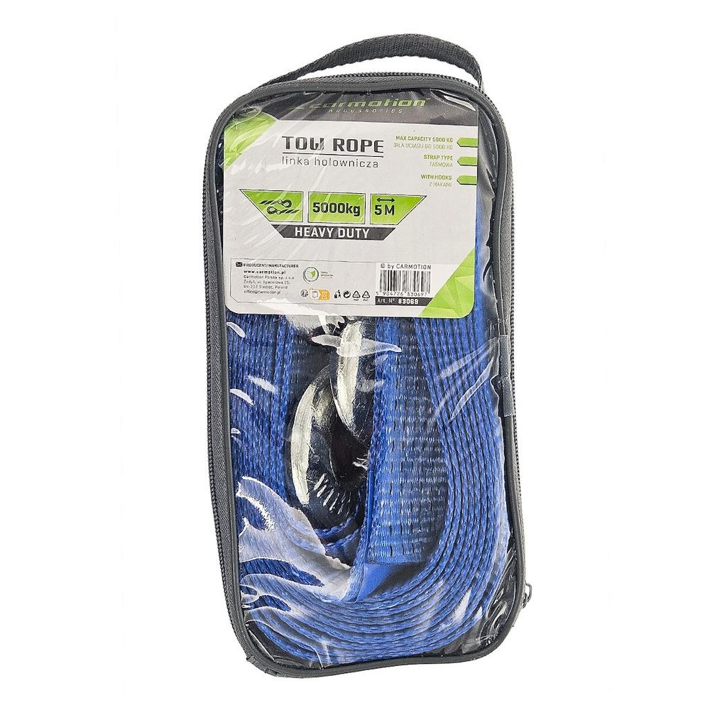 Linka holownicza DMC do 5000 kg taśmowa z hakami, 5 m, Heavy Duty