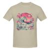 Synthwave Traditional Japanese Wave American Style Tshirt Versatile Simplicity Heat Transfer Cotton Tee