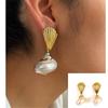 Ocean Inspired Conch Earrings Elegant Stainless Steel Jewelry Perfect for Parties Weddings and Everyday Use
